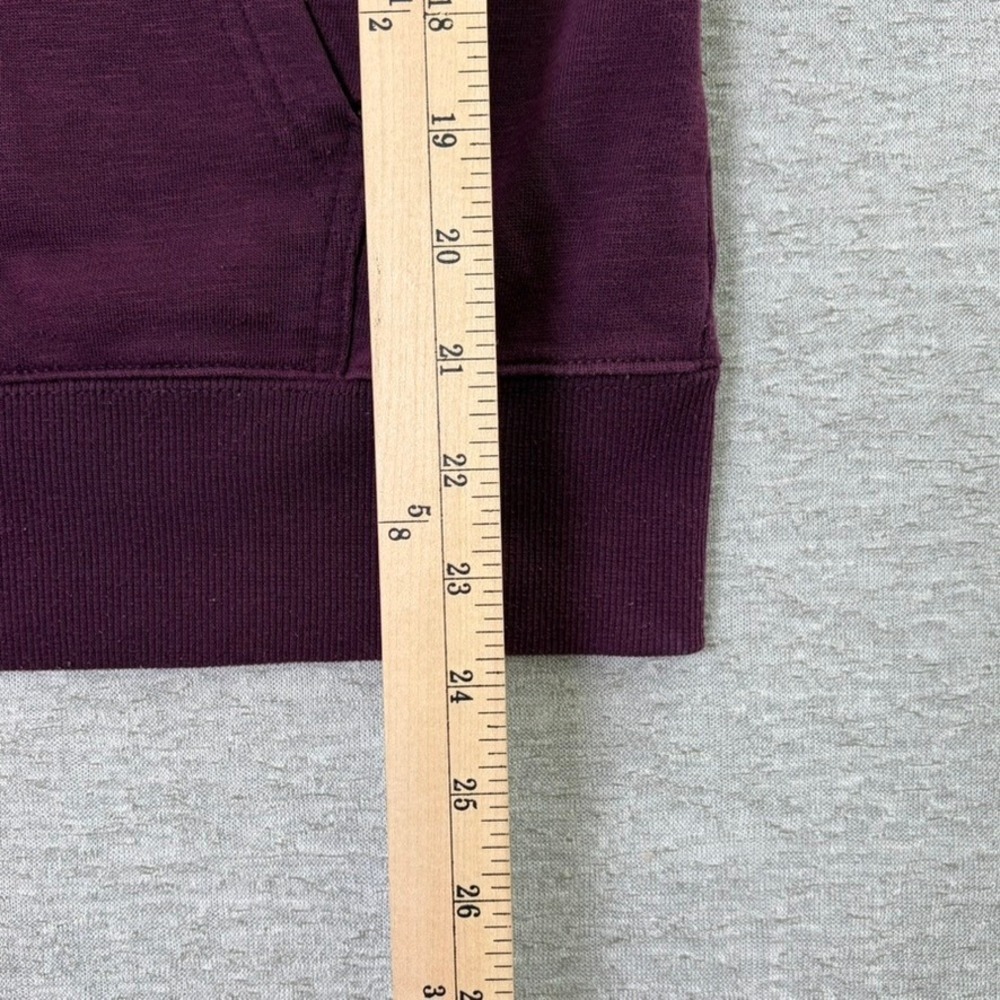 Volcom Women Full Zip Hoodie Small Purple Athletic Varsity Stripes Graphic Patch - Picture 11 of 11